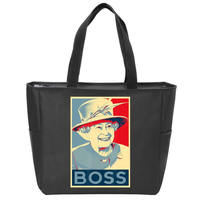 Boss Platinum Jubilee Queen Elizabeth Retro Zip Tote Bag