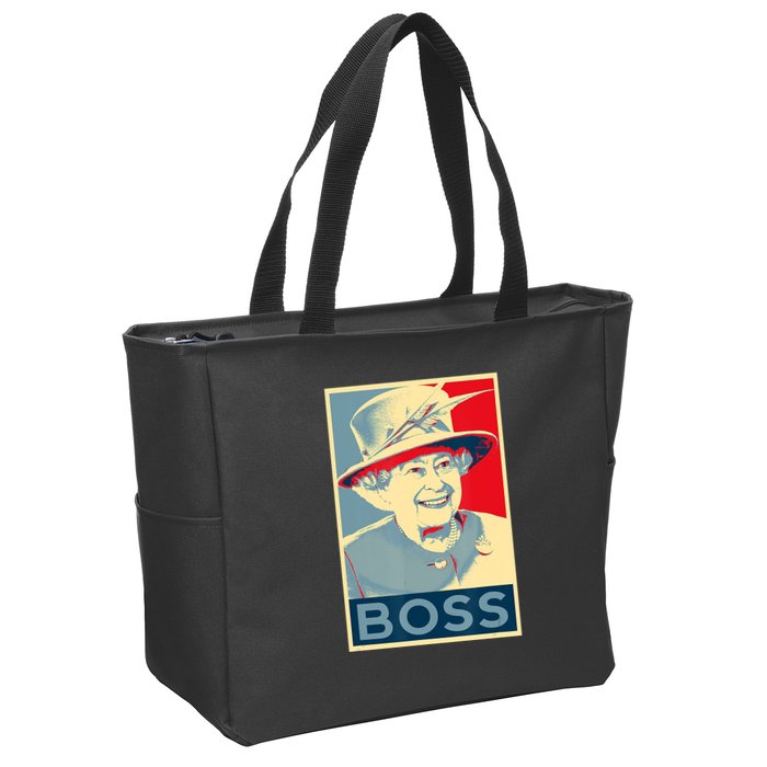 Boss Platinum Jubilee Queen Elizabeth Retro Zip Tote Bag