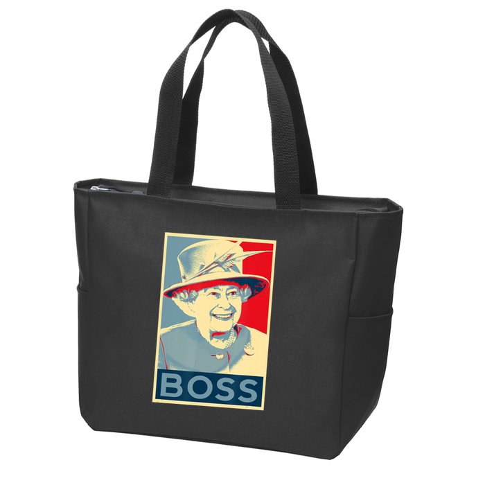 Boss Platinum Jubilee Queen Elizabeth Retro Zip Tote Bag