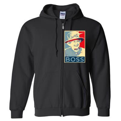 Boss Platinum Jubilee Queen Elizabeth Retro Full Zip Hoodie