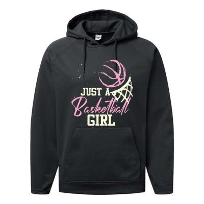  Basketball Player Just A Who Loves Basketball Performance Fleece Hoodie