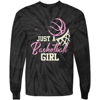  Basketball Player Just A Who Loves Basketball Tie-Dye Long Sleeve Shirt