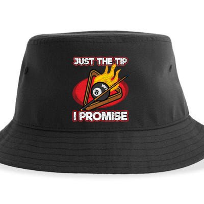 Billiards Player Just The Tip Promise Magic Shot Pool Funny Gift Sustainable Bucket Hat