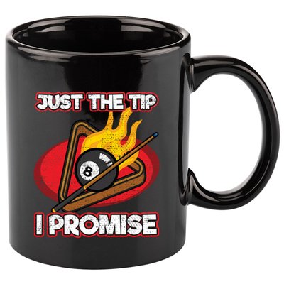 Billiards Player Just The Tip Promise Magic Shot Pool Funny Gift 11oz C Handle Ceramic Mug