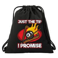 Billiards Player Just The Tip Promise Magic Shot Pool Funny Gift Drawstring Bag