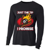 Billiards Player Just The Tip Promise Magic Shot Pool Funny Gift Cooling Performance Long Sleeve Crew