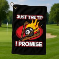 Billiards Player Just The Tip Promise Magic Shot Pool Funny Gift Golf Towel