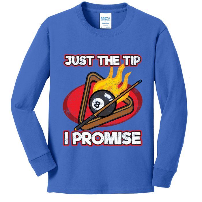 Billiards Player Just The Tip Promise Magic Shot Pool Funny Gift Kids Long Sleeve Shirt