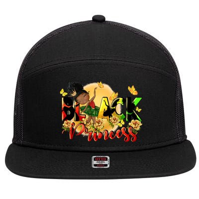 Black Princess Juneteenth Freedom Day Black Gift 7 Panel Mesh Trucker Snapback Hat