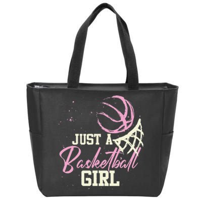 Basketball Player  Just A Basketball  Basketball Zip Tote Bag