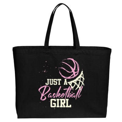 Basketball Player  Just A Basketball  Basketball Cotton Canvas Jumbo Tote