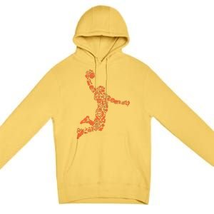 Basketball Player Jump Illustration Premium Pullover Hoodie