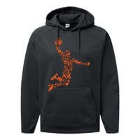 Basketball Player Jump Illustration Performance Fleece Hoodie