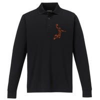 Basketball Player Jump Illustration Performance Long Sleeve Polo