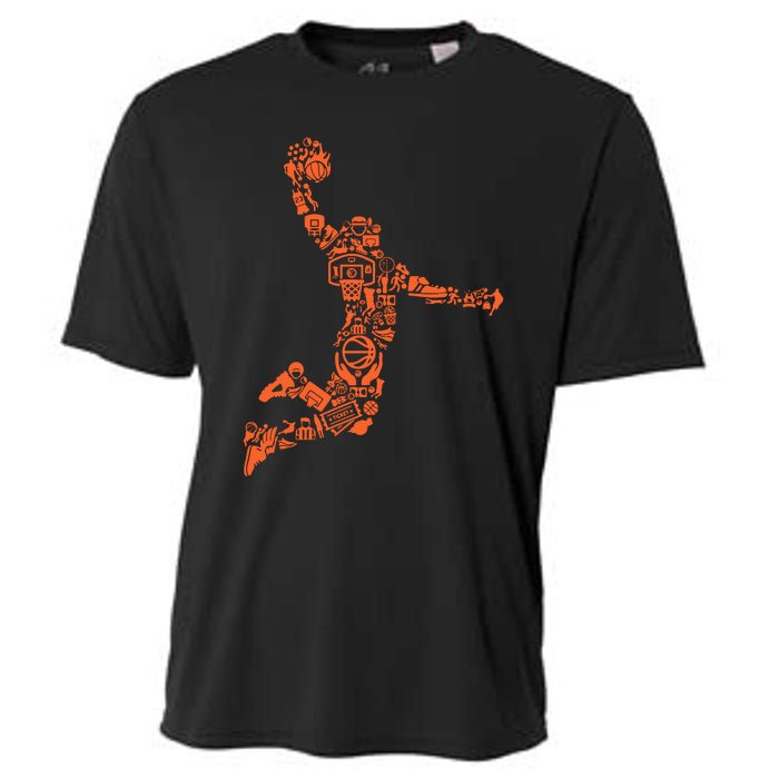 Basketball Player Jump Illustration Cooling Performance Crew T-Shirt