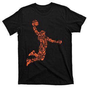 Basketball Player Jump Illustration T-Shirt