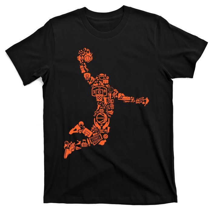 Basketball Player Jump Illustration T-Shirt