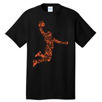 Basketball Player Jump Illustration Tall T-Shirt