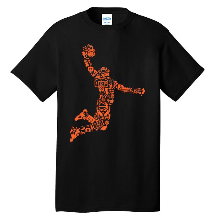 Basketball Player Jump Illustration Tall T-Shirt