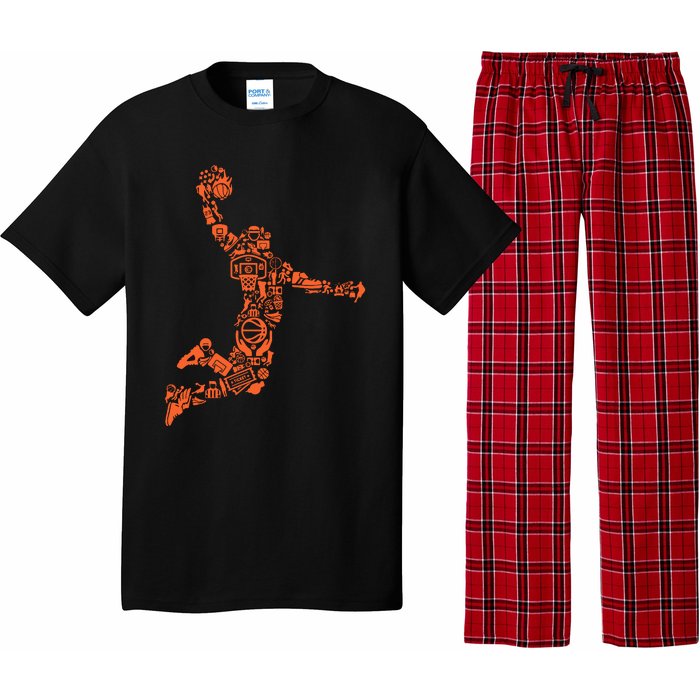 Basketball Player Jump Illustration Pajama Set