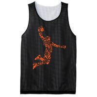 Basketball Player Jump Illustration Mesh Reversible Basketball Jersey Tank