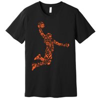 Basketball Player Jump Illustration Premium T-Shirt