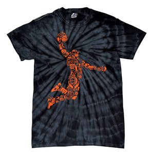 Basketball Player Jump Illustration Tie-Dye T-Shirt