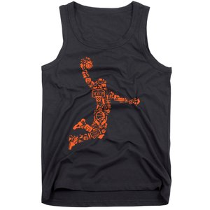 Basketball Player Jump Illustration Tank Top