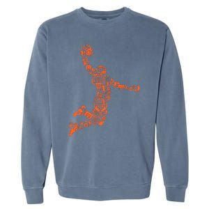 Basketball Player Jump Illustration Garment-Dyed Sweatshirt