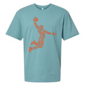 Basketball Player Jump Illustration Sueded Cloud Jersey T-Shirt