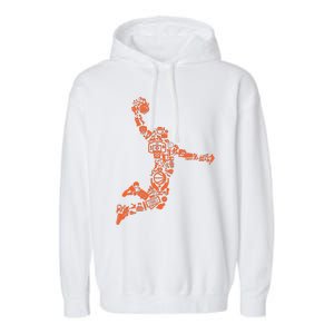 Basketball Player Jump Illustration Garment-Dyed Fleece Hoodie