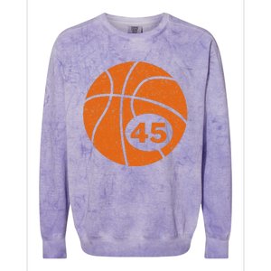 Basketball Player Jersey Number 45 Graphic Colorblast Crewneck Sweatshirt