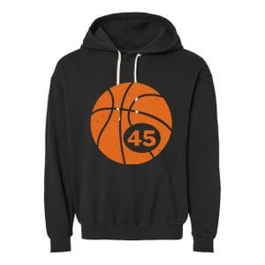 Basketball Player Jersey Number 45 Graphic Garment-Dyed Fleece Hoodie