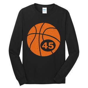 Basketball Player Jersey Number 45 Graphic Tall Long Sleeve T-Shirt