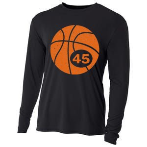 Basketball Player Jersey Number 45 Graphic Cooling Performance Long Sleeve Crew