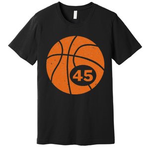 Basketball Player Jersey Number 45 Graphic Premium T-Shirt