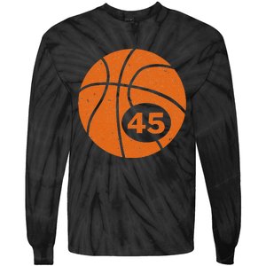 Basketball Player Jersey Number 45 Graphic Tie-Dye Long Sleeve Shirt