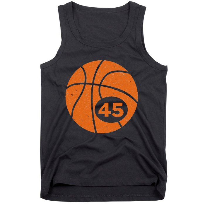 Basketball Player Jersey Number 45 Graphic Tank Top