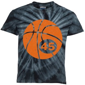 Basketball Player Jersey Number 45 Graphic Kids Tie-Dye T-Shirt