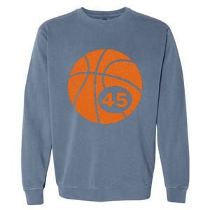 Basketball Player Jersey Number 45 Graphic Garment-Dyed Sweatshirt