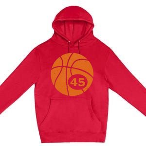 Basketball Player Jersey Number 45 Graphic Premium Pullover Hoodie