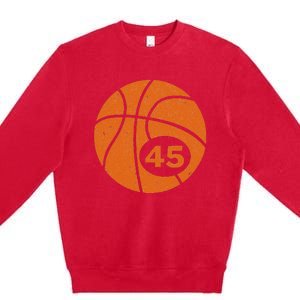 Basketball Player Jersey Number 45 Graphic Premium Crewneck Sweatshirt