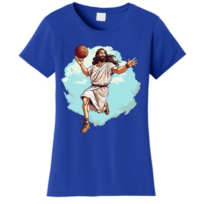 Basketball Player Jesus Hoops Playing BBall Lord And Savior Women's T-Shirt