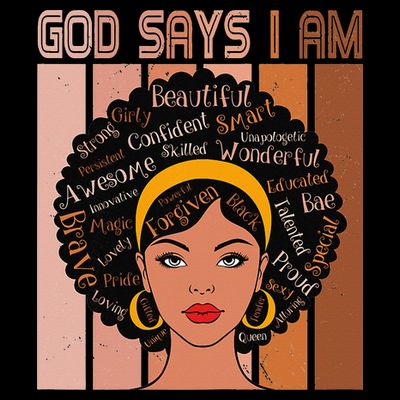 Black Powerful Juneteenth African American God Says I Am T-Shirt