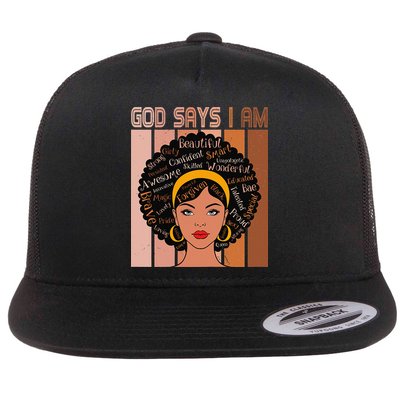 Black Powerful Juneteenth African American God Says I Am Flatbill Hat