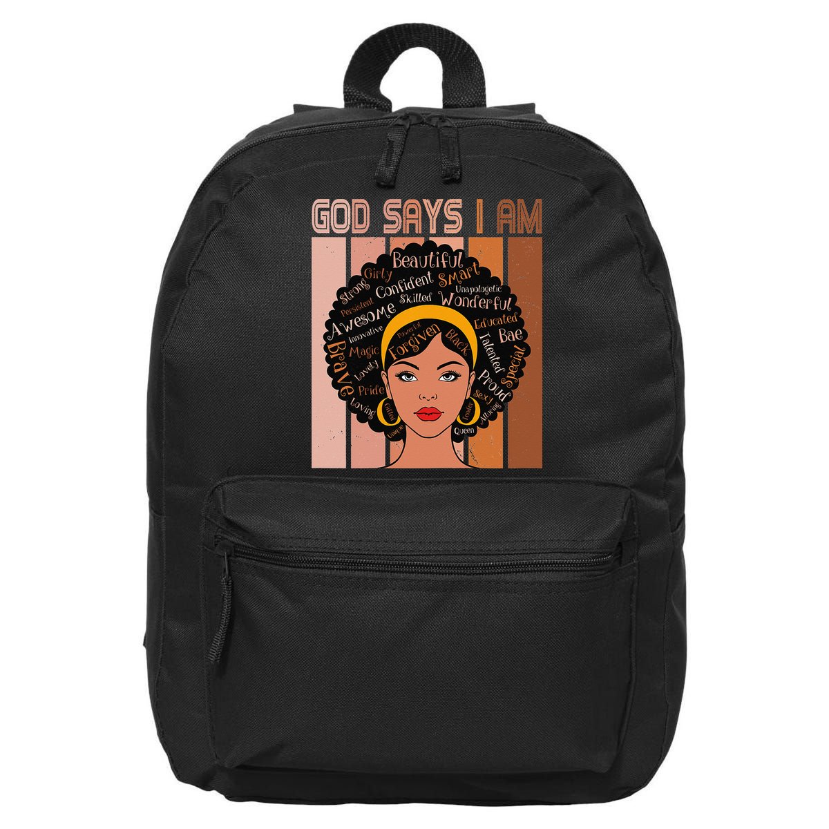 Black Powerful Juneteenth African American God Says I Am 16 in Basic Backpack