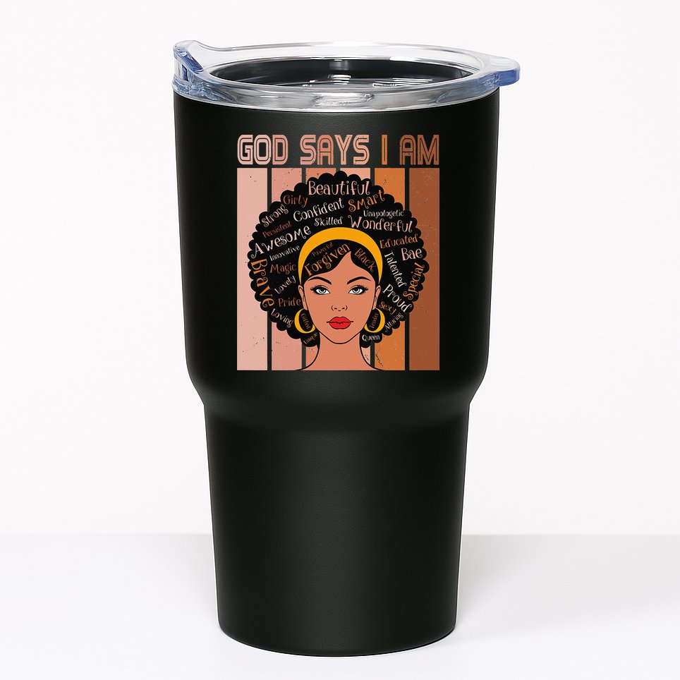 Black Powerful Juneteenth African American God Says I Am Tumbler