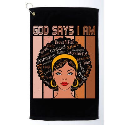 Black Powerful Juneteenth African American God Says I Am Golf Towel