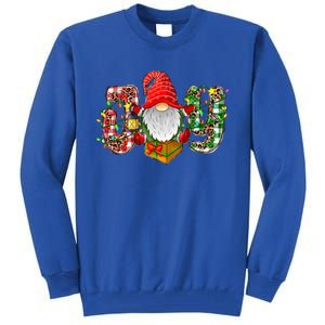 Buffalo Plaid Joy With Gnomes Merry Christmas Xmas Holiday Gift Tall Sweatshirt