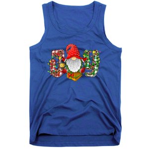 Buffalo Plaid Joy With Gnomes Merry Christmas Xmas Holiday Gift Tank Top